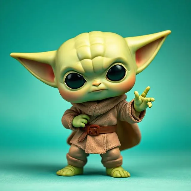 Figurină 3D Baby Yoda de pictat, stil Funko Pop, cu detalii adorabile inspirate din The Mandalorian. Realizată din material eco-friendly, perfectă pentru colecționari și fanii Star Wars.