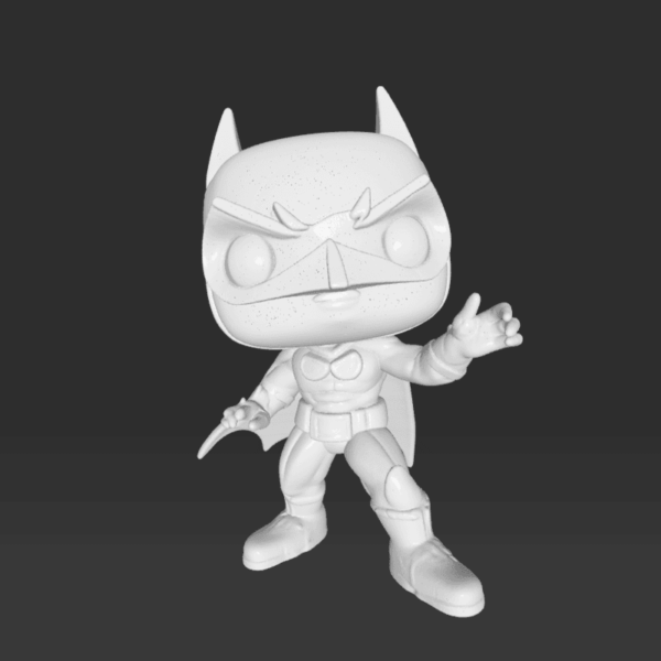 Figurină 3D Batman de pictat, stil Funko Pop, cu detalii emblematice ale supereroului DC. Realizată din material eco-friendly, ideală pentru colecționari și fanii picturii.