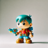 Figurină 3D Armed Boy de pictat, stil Funko Pop, cu detalii expresive și accesorii. Fabricată din material eco-friendly, ideală pentru colecționari, creativitate și joacă.