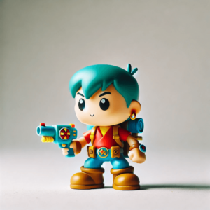 Figurină 3D Armed Boy de pictat, stil Funko Pop, cu detalii expresive și accesorii. Fabricată din material eco-friendly, ideală pentru colecționari, creativitate și joacă.