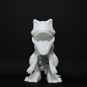 Figurină 3D T-Rex articulată de pictat, cu detalii realiste și membre mobile. Fabricată din material eco-friendly, ideală pentru copii și pasionații de dinozauri.