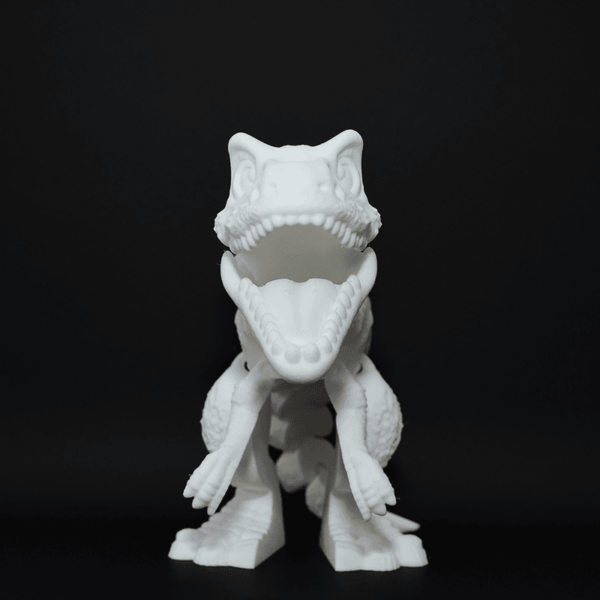 Figurină 3D T-Rex articulată de pictat, cu detalii realiste și membre mobile. Fabricată din material eco-friendly, ideală pentru copii și pasionații de dinozauri.