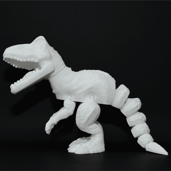 Figurină 3D T-Rex articulată de pictat, cu detalii realiste și membre mobile. Fabricată din material eco-friendly, ideală pentru copii și pasionații de dinozauri.