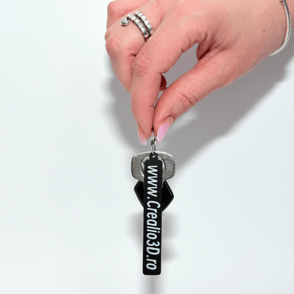Breloc personalizat 3D, realizat din PLA+ ecologic, ideal pentru chei sau cadouri creative