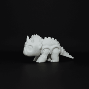 Figurină 3D Micul Triceratops de pictat, cu articulații mobile la cap, picioare și coadă. Fabricată din material eco-friendly, ideală pentru joacă, creativitate și decor