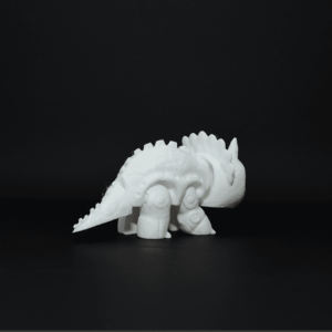 Figurină 3D Micul Triceratops de pictat, cu articulații mobile la cap, picioare și coadă. Fabricată din material eco-friendly, ideală pentru joacă, creativitate și decor