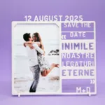 Placuta/Rama Save the Date personalizată, 18x17cm