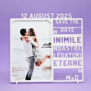 Placuta/Rama Save the Date personalizată, 18x17cm